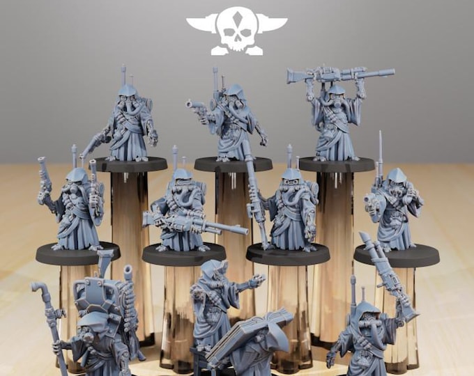 Scavenger Junkards 32mm/28mm (StationForge) RPG Set | 3D Print Scifi | Tabletop Game Set | Wargaming Gift | RPG Gifts | Sci-Fi Miniatures