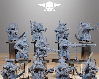 Raticus Grunts 32mm (StationForge) RPG Set | 3D Print Scifi | Tabletop Game Set | Wargaming Gift | RPG Gifts | Sci-Fi Miniatures