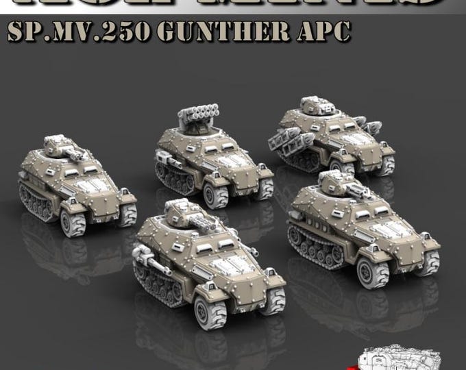 SP.MV.250 Gunther APC Ifv Mrl Tank 8mm/6mm Kit (ACEMinis) Tabletop Tank | rpg Set | Scifi Wargaming | Gift for Wargamers