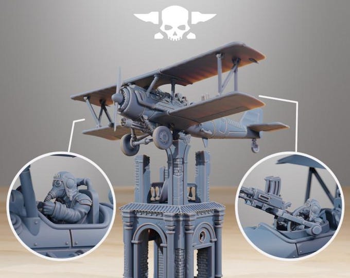GrimGuard SF-14A Biplane 32mm/28mm (StationForge) RPG Set | 3D Print Scifi | Tabletop Game Set | Wargaming Gift | RPG Gifts