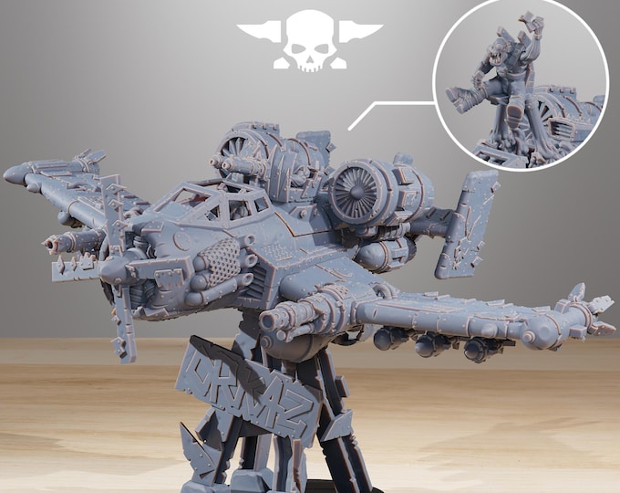 Orkaz Plane 32mm/28mm (StationForge) RPG Set | 3D Print Scifi | Tabletop Game Set | Wargaming Gift | RPG Gifts | Sci-Fi Miniatures