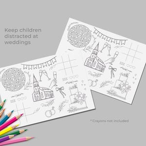 Kids wedding activity sheet