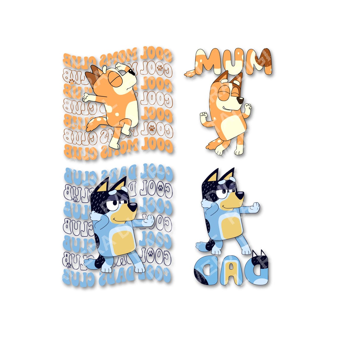 Bluey Dad Mom PNG Bluey Mom Dad PNG Family PNG Bluey Family Png Dad and ...