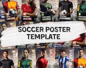 Soccer Poster Canva Template Editable Soccer Poster Soccer Backgrounds & Digital Backdrop Soccer Team Gift Soccer Banner Instant Download