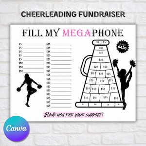 Fill My Megaphone Cheerleading Fundraiser Template, Cheer Fundraiser Template, Cheerleading Fundraiser Form, Meagphone Fundraiser Print