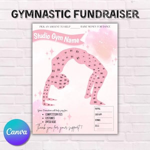 Editable Gymnastic Fundraising Template, Pick A Date To Donate, My Gymnasts Fundraiser Flyer, Gynmastic Club Fundraiser,Sports Fundraiser