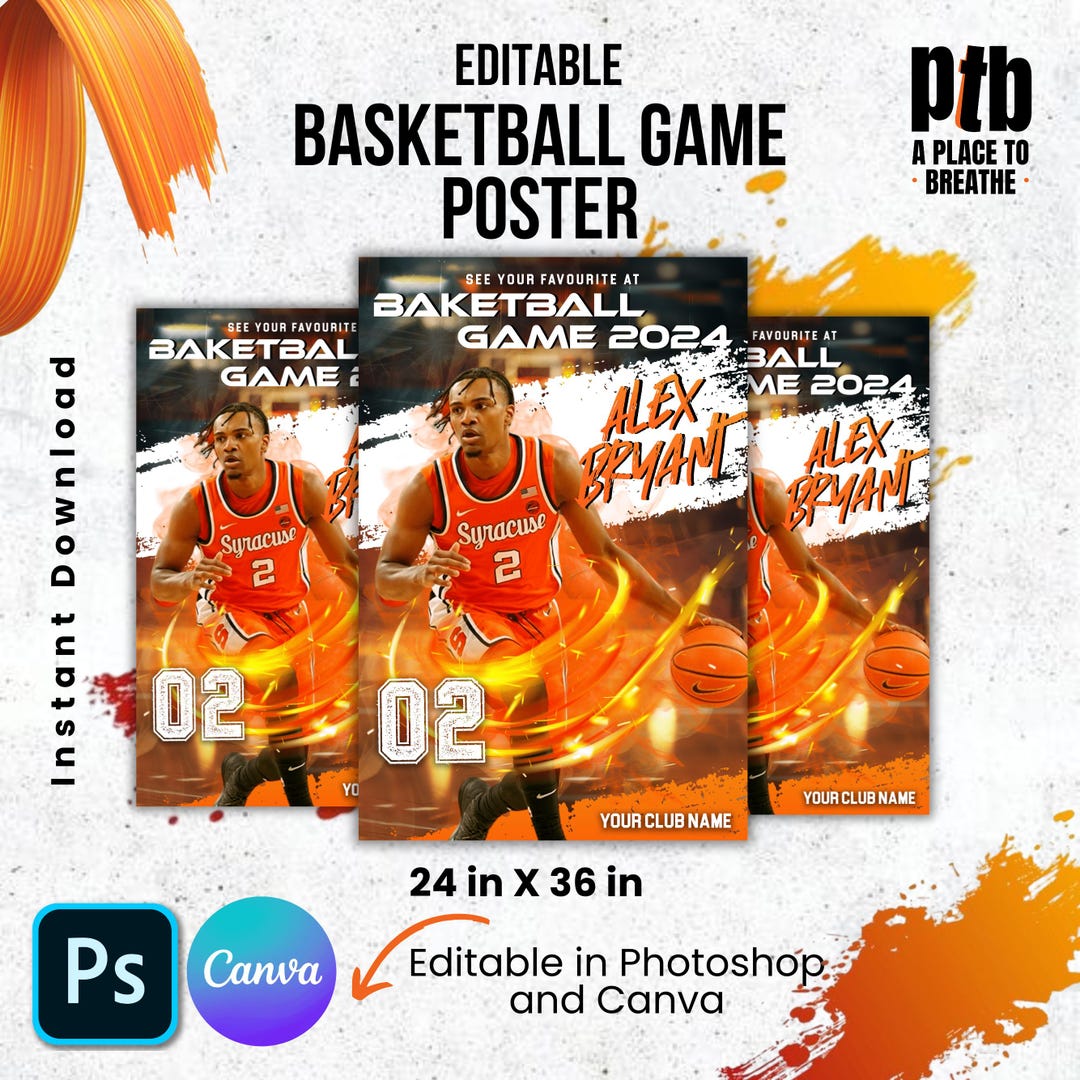 Photoshop Basketball Poster Template, Sports Poster Psd Template ...