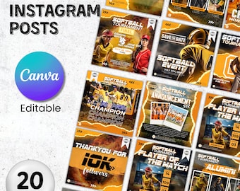 Baseball instagram Posts Templates, Canva Baseball Templates, Baseball Social Media Flyer, Baseball Team, Baseball Schedule, Canva Editable