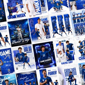 Soccer Sports Social Media Templates | Editable Soccer Game Day Bundle| Match Schedule| Match Day Canva Templates | Instant Download
