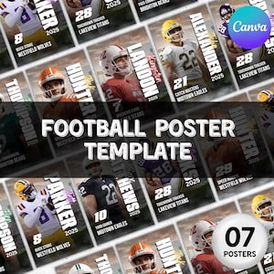 Football Posters Canva Template, Football Backgrounds, Football Backdrop,Senior Sport Poster,Football Banner,Sports Poster,Sports Background
