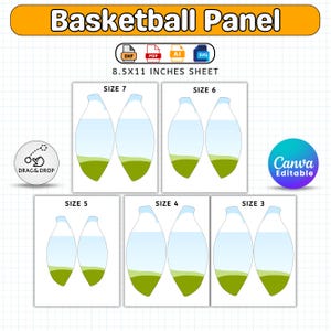 All Basketball Panel Templates, Size 7 Basketball Panel, Blank Basketball Panel, Photo Basketball Template, Drag and Drop Canva Template