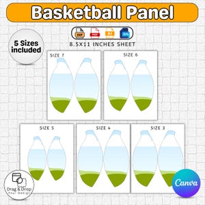 All Basketball Panel Templates, Size 7 Basketball Panel, Blank Basketball Panel, Photo Basketball Template, Drag and Drop Canva Template