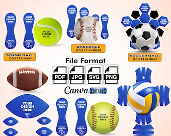 Sports Panel Templates, Football Panel Template, Baseball Panel, Softball Panel, Soccerball Panel Basket Ball, Drag And Drop Canva