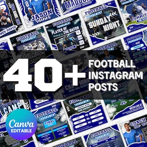 Fußball Instagram Post Vorlage, Canva Fußball Vorlagen, Fußball Social Media Flyer, Fußballmannschaft, Fußball Spielplan, bearbeitbar in Canva