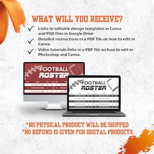 Football Roster Template, Team Roster Template, Football Template ...