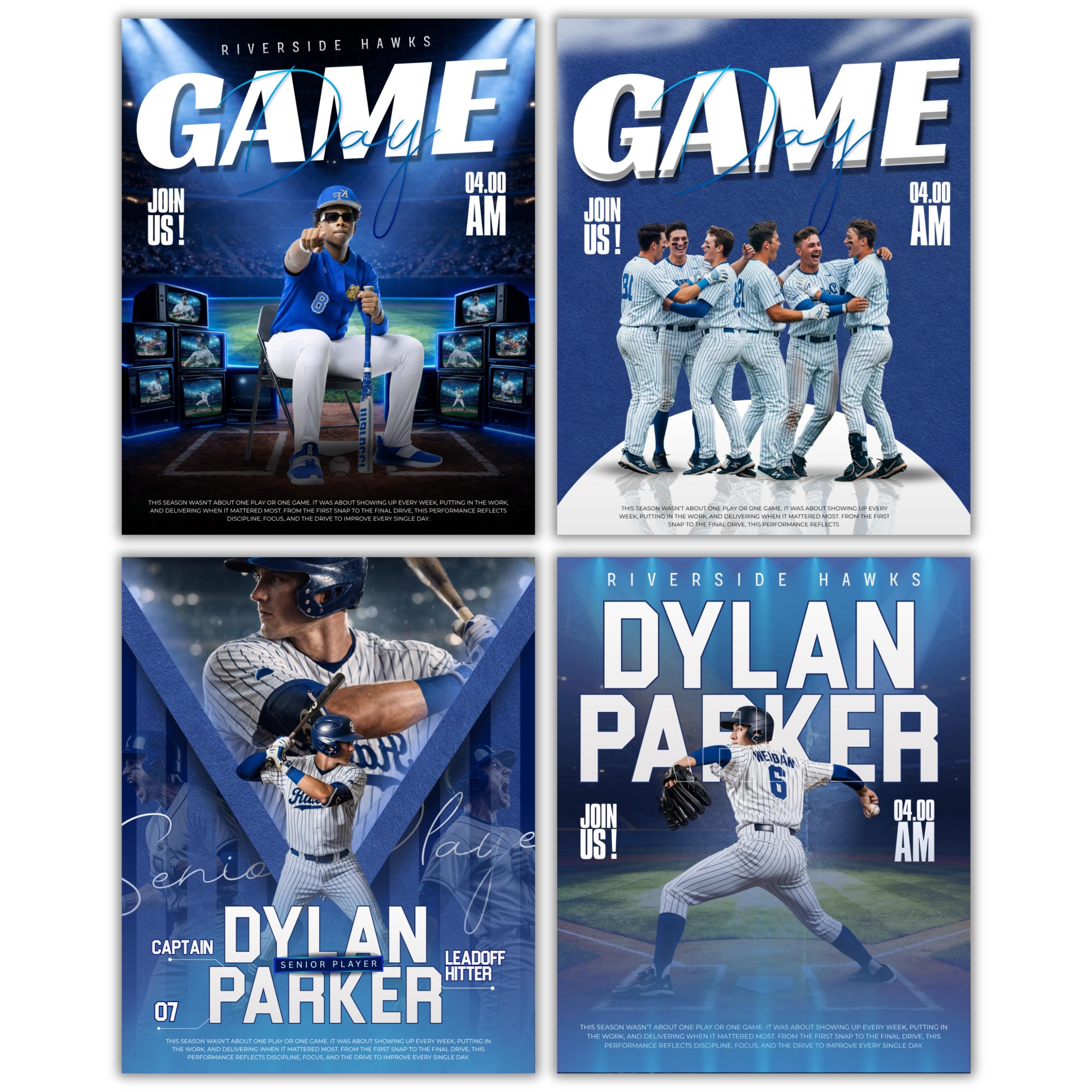 20+ Baseball Sports Social Media Templates | Editable Baseball Game Day ...