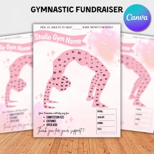 Editable Gymnastic Fundraising Template, Pick A Date To Donate, My Gymnasts Fundraiser Flyer, Gynmastic Club Fundraiser,Sports Fundraiser