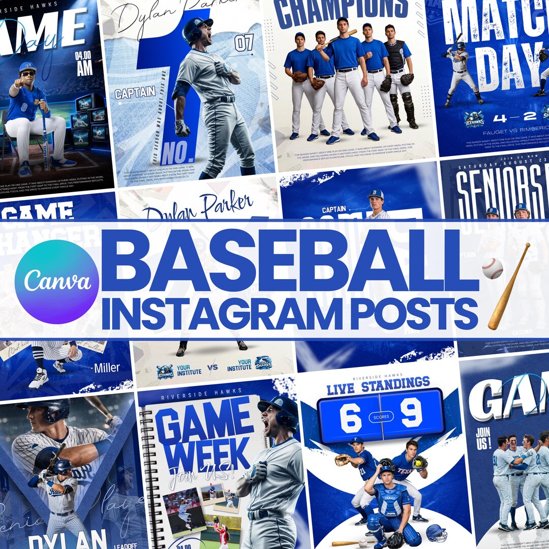 20+ Baseball Sports Social Media Templates | Editable Baseball Game Day ...