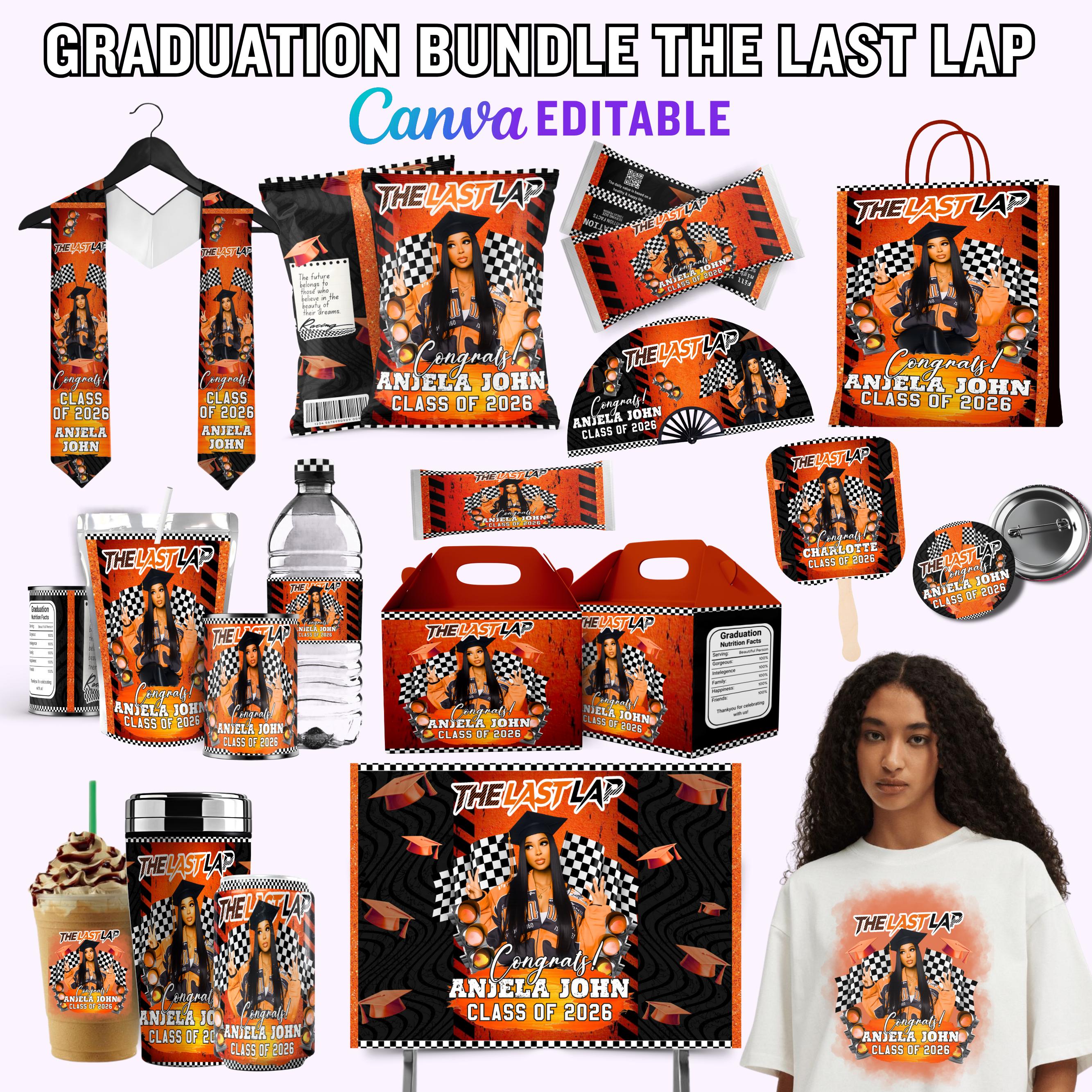 Last Lap Graduation Bundle Canva Template, Class of 2026 Last Lap Grad ...