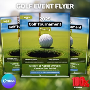 Golf Tournament Flyer Template, Golf Outing Flyer, Golf Charity Tournament, Golf Fundraiser Flyer, Nonprofit Template, Golf Outing Poster