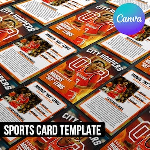Crea tu propia tarjeta deportiva, plantilla personalizada para cualquier deporte, plantilla de tarjeta coleccionable, diseño deportivo moderno, regalo para deportistas.