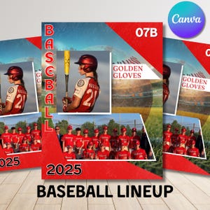 Baseball Memory Mate Template, Editable Sports Memory Mate Template, Baseball Coach Gift, Baseball Memory Collage, Canva Template