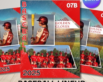 Baseball Memory Mate Template, Editable Sports Memory Mate Template, Baseball Coach Gift, Baseball Memory Collage, Canva Template