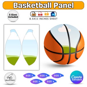 All Basketball Panel Templates, Size 7 Basketball Panel, Blank Basketball Panel, Photo Basketball Template, Drag and Drop Canva Template