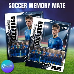 Modèle Memory Mate de football, modèle Sports Memory Mate modifiable, collage souvenir de football, cadeau entraîneur de football, modèle Sport Memory Mate