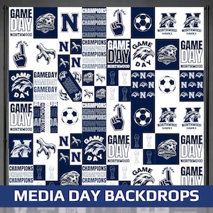 Media Day Backdrop Templates 8.5x11, Editable Sports Photo Booth Banner, Printable Soccer Media Day Backdrop Canva