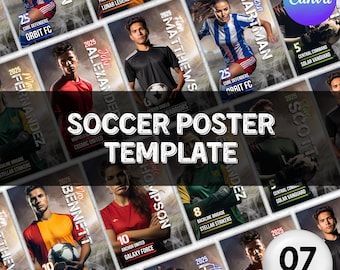 Soccer Poster Canva Template Editable Soccer Poster Soccer Backgrounds & Digital Backdrop Soccer Team Gift Soccer Banner Instant Download