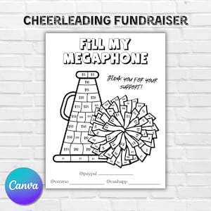 Fill My Megaphone Cheer Fundraiser, Pom Fundraiser, Cheer Team Donation Fundraiser, Cheerleading Team Fundraiser Template, Sponsor My Season