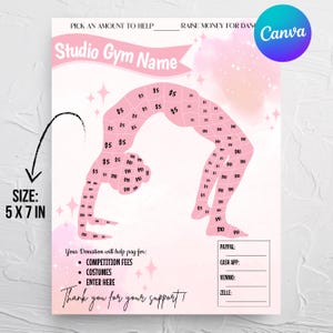 Editable Gymnastic Fundraising Template, Pick A Date To Donate, My Gymnasts Fundraiser Flyer, Gynmastic Club Fundraiser,Sports Fundraiser