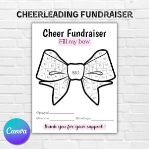 Cheer Fundraiser Fill My Bow Template, Pick a Date Donation, Editable Fundraiser Template, Fundraier Form, Cheer, Dance, School Fundraiser