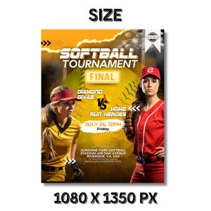 Mais de 20 modelos de mídia social para esportes de softball | Modelos editáveis do Canva para dias de jogos e destaques de jogadores de softball | Download instantâneo imagem 8