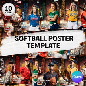 Softball Poster Templates, Senior Night Softball Poster ,Editable Senior Banners, Custom Sport Poster, printable Softball Sports Template