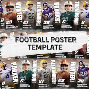 Football Posters Canva Template, Football Backgrounds, Football Backdrop,Senior Sport Poster,Football Banner,Sports Poster,Sports Background