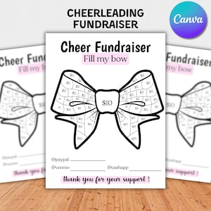Fill My Bow Cheer Fundraiser Template, Pick a Date Donation,  Editable Cheerleading Bow Fundraiser Form,Sponsor My Season, School Fundraiser