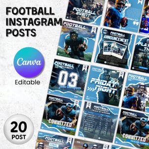 Football instagram Post template, Canva Football Templates, Football Social Media Flyer, Football Team, Football Schedule, Editable In Canva