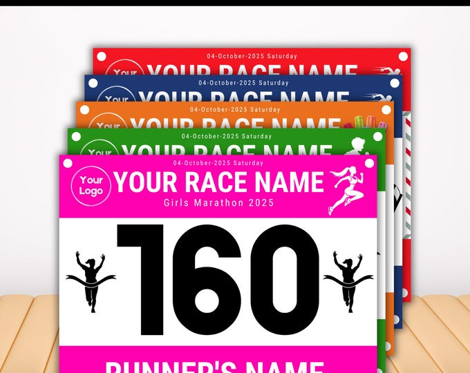 Race Bibs Template, Custom Race Bib, Printable Racing Bib, Running Race ...