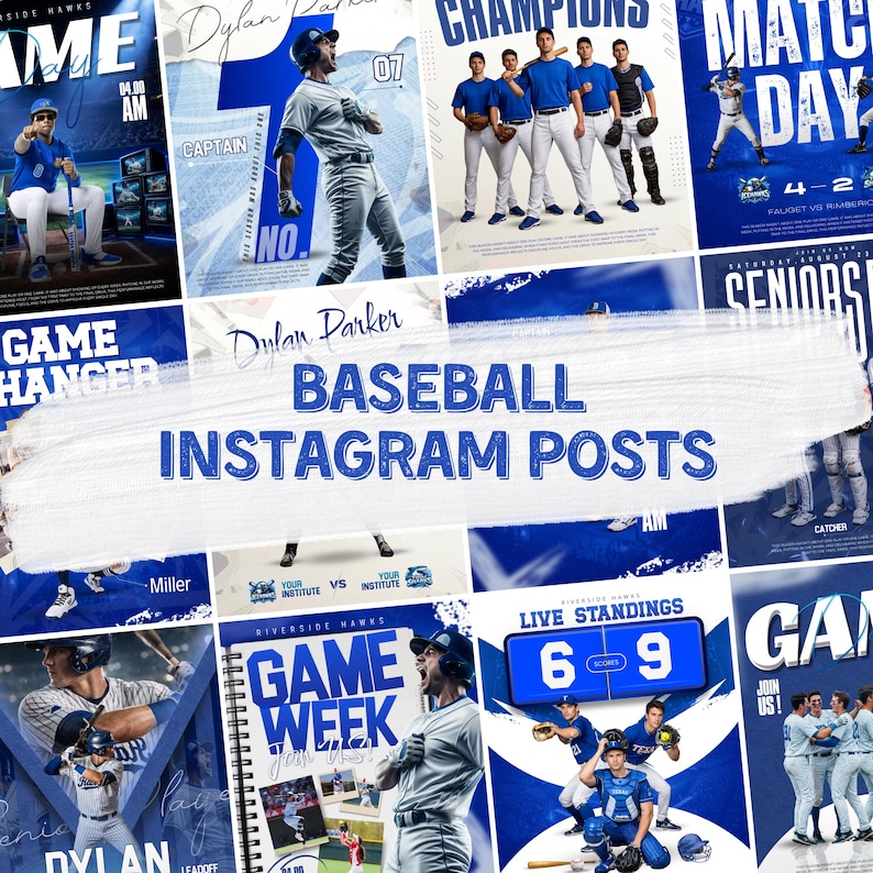 20+ Baseball Sports Social Media Templates | Editable Baseball Game Day ...