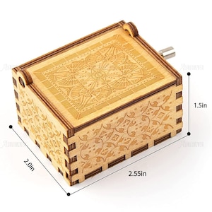 You&#39;re My Sunshine Music Box Hand Crank Wooden Musical Box - Unique Gift (Wood, You&#39;re My Sunshine)