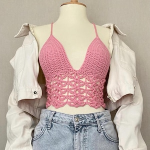 Handmade Crochet Bustier: Blooming Floral Boho Top (S to XXL)