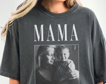 Custom Photo Mama Shirt: Vintage Style Comfort Colors Tee
