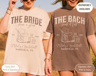 Custom Nashville Bachelorette Shirt, Nashville Bach Party Tee, Bach Club Comfort Colors Bride Shirt, Western Girls Trip, Cowgirl Bach Shirts