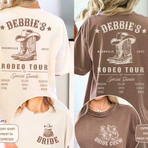Nashville Bachelorette Party Shirt, Custom Rodeo Tour Comfort Colors Tee, Last Rodeo Bride Crew Shirt, Western Bach Trip Shirt Cowgirl Bride