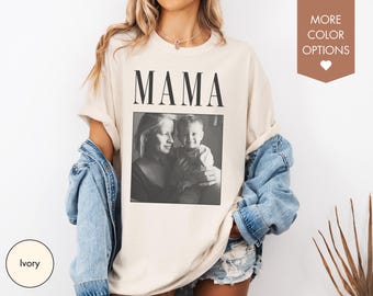 Camiseta personalizada con foto de mamá, camiseta personalizada para el Día de la Madre, camiseta para mamá, regalo para mamá primeriza, camiseta personalizada con foto de mamá, camiseta de la vida de mamá, regalo de cumpleaños para mamá