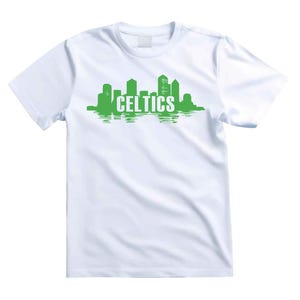 Boston Skyline Celtics Tshirt, Men&#39;s Celtics shirt, Women&#39;s Celtics shirt, Men&#39;s Boston shirt, Women&#39;s Boston shirt, Boston Celtics