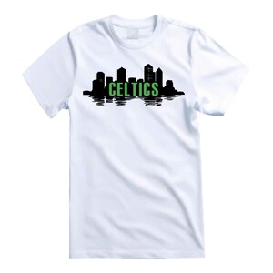 Boston Skyline Celtics Tshirt, Men&#39;s Celtics shirt, Women&#39;s Celtics shirt, Boston shirt, Celtics shirt, Boston Celtics shirt, Basketball