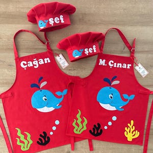 Custom kids cookery apron, Children&#39;s baking apron for, Personelised apron, Custom kids apron, Gift Kitchen apron, cute little chef apron